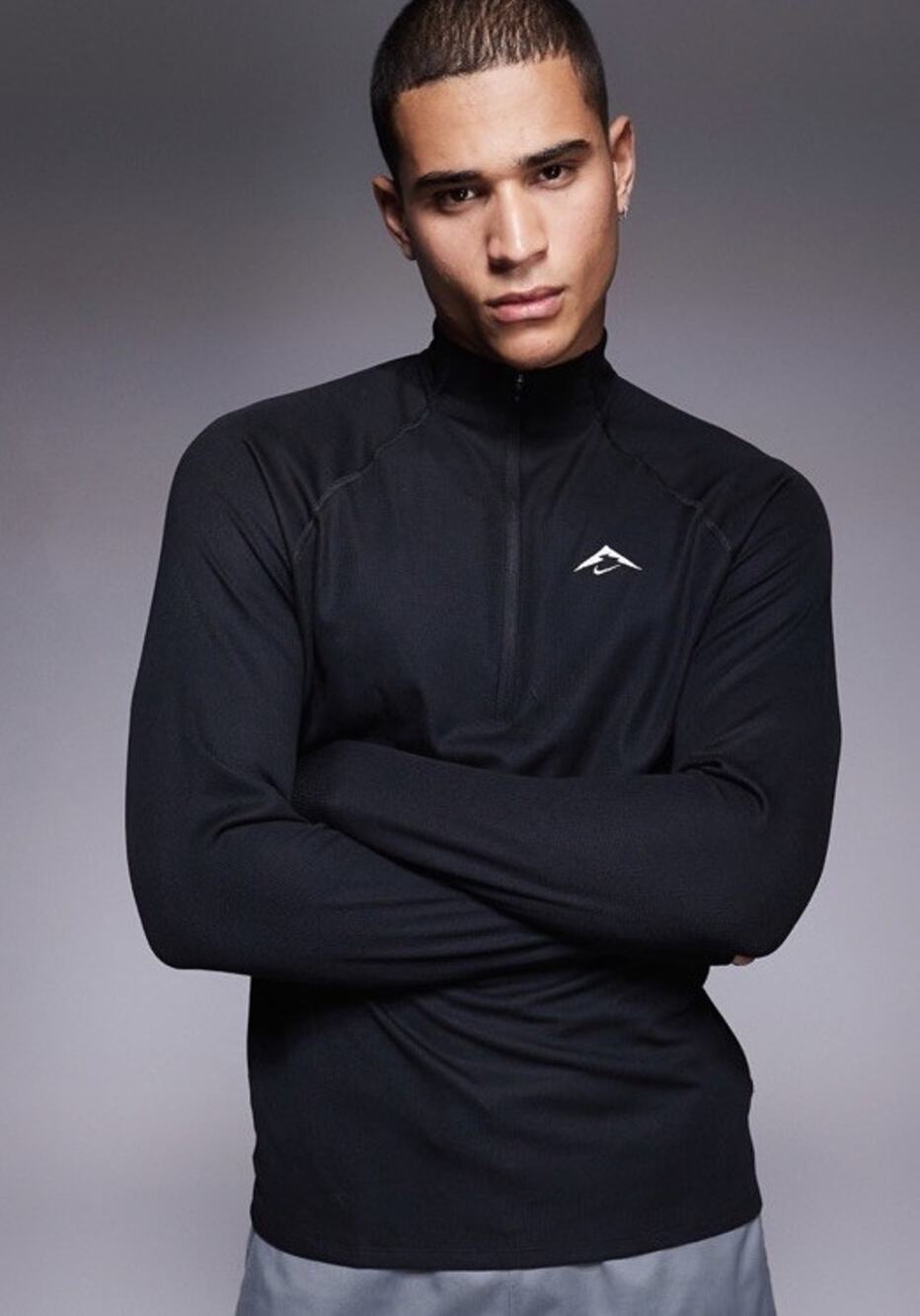 Nike Running Trail logo half zip sweatshirt NWT Medium M $85 Wool Blend